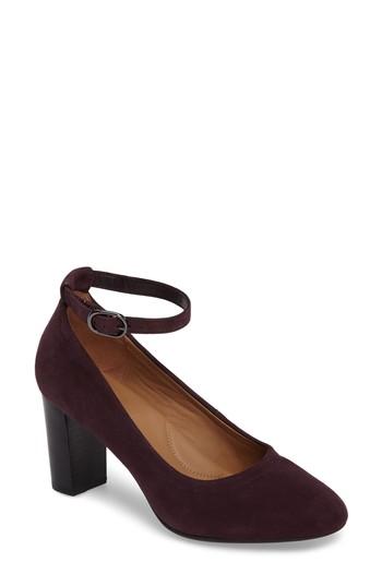 Women's Clarks Chryssa Jana Ankle Strap Pump .5 M - Burgundy