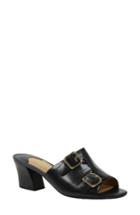 Women's J. Renee Maribe Monk Strap Slide Sandal Aa - Black