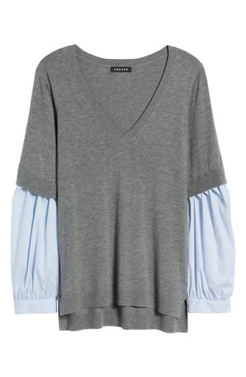 Women's Trouve Woven Sleeve Sweater