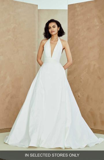 Women's Nouvelle Amsale Miranda Embellished Tulle Ballgown, Size - White