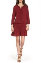 Women's Hinge Ruffle Shift Dress, Size - Red