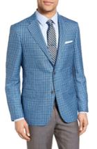 Men's Samuelsohn Classic Fit Check Wool & Silk Sport Coat R - Blue