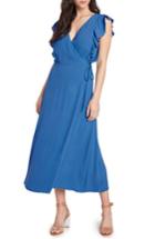 Women's Willow & Clay Solid Wrap Midi Dress - Blue