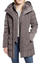 Women's Cole Haan Hooded Down & Feather Jacket - Grey