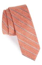 Men's The Tie Bar Pike Stripe Silk Skinny Tie, Size - Orange