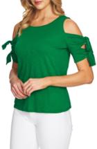 Women's Cece Cold Shoulder Double Tie Knit Top - Green
