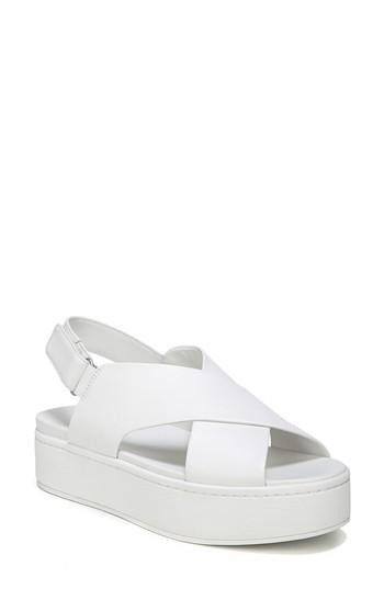 Women's Vince Weslan Cross Strap Slingback Sandal M - White