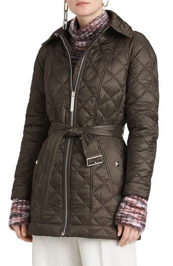 Women's Burberry Baughton 18 Quilted Coat, Size - Grey
