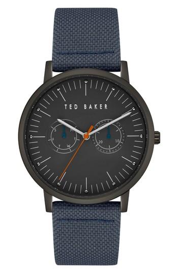 Men's Ted Baker London Brit Leather Strap Watch, 40mm