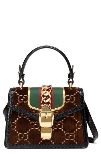 Gucci Mini Sylvie Velvet Top Handle Bag -