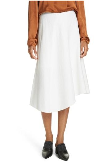 Women's Vince Asymmetric Hem Linen & Cotton Skirt - Ivory