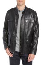 Men's Nordstrom Men's Shop Leather Field Jacket - Black