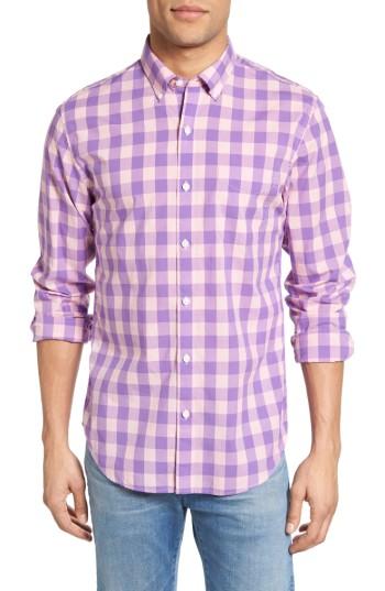 Men's Bonobos Slim Fit Gingham Sport Shirt, Size - Pink