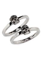 Women's Alexander Mcqueen Set Of 2 Mini Skull Stacking Rings