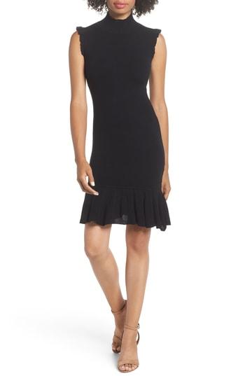 Women's Ali & Jay Too Good To Be True Ruffle Trim Sweater Dress - Black