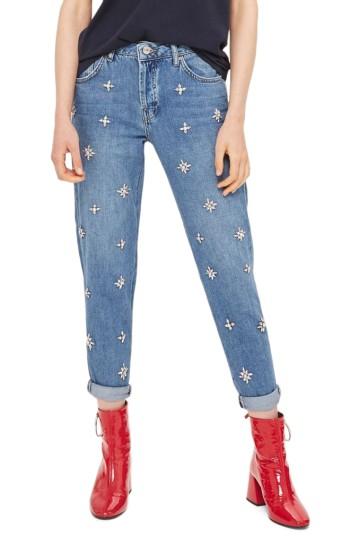 Women's Topshop Hayden Embellished Boyfriend Jeans