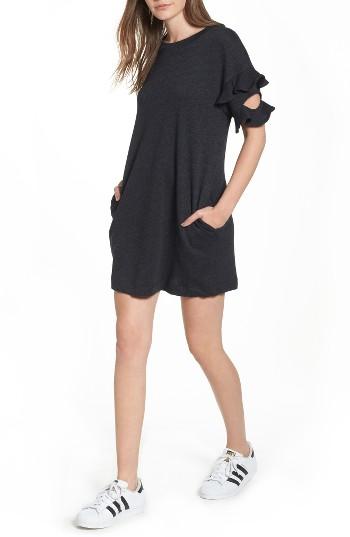 Women's Lush Ruffle Cutout Sweatshirt Dress