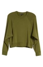 Women's Topshop Raglan Sweatshirt Us (fits Like 0-2) - Green