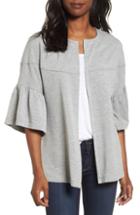 Women's Caslon Mix Stitch Funnel Neck Wool Blend Sweater, Size - Green