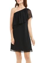 Women's Vince Camuto Dot Jacquard One-shoulder Dress - Black