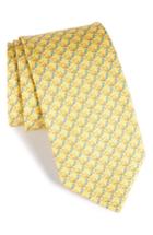 Men's Salvatore Ferragamo Crocodile Silk Tie, Size - Yellow
