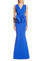 Women's Chiara Boni La Petite Robe Oshun Bow Waist Trumpet Gown Us / 38 It - Blue