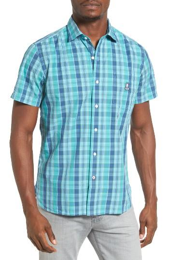 Men's Psycho Bunny Plaid Woven Shirt (s) - Blue