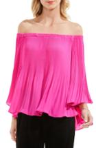 Women's Vince Camuto Pleat Off The Shoulder Blouse, Size - Pink