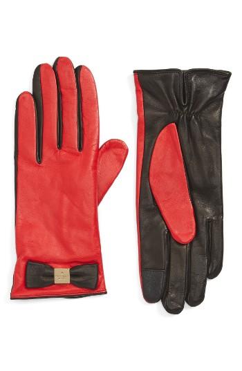 Women's Kate Spade New York 'bow Logo' Gloves - Red