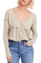 Women's Free People Down Under Henley - Beige