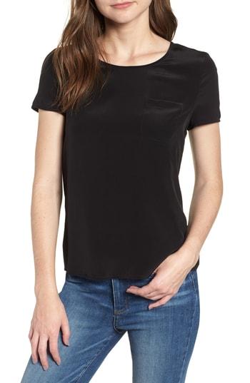 Women's Sezane Warry Silk Tee Us / 38 Fr - Black