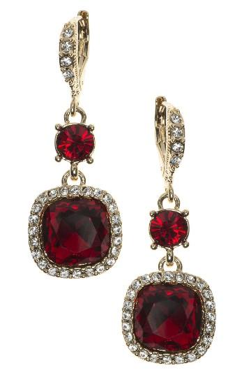 Women's Givenchy Cushion Crystal Drop Earrings