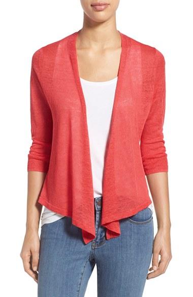 Women's Nic+zoe '4-way' Convertible Three Quarter Sleeve Cardigan - Pink