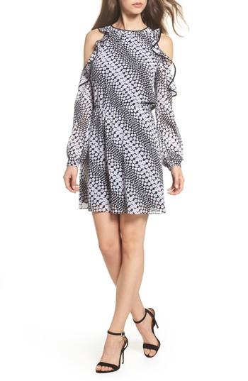 Women's Michael Michael Kors Cold Shoulder Blouson Dress - Black