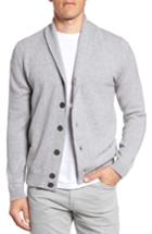 Men's John Smedley Slim Fit Merino Wool & Cashmere Cardigan, Size - Metallic