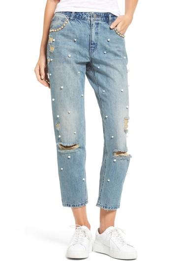 Women's Tinsel Distressed Pearl Boyfriend Jeans