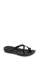 Women's Fitflop Iqushion(tm) Wave Ergonomic Flip Flop M - Black
