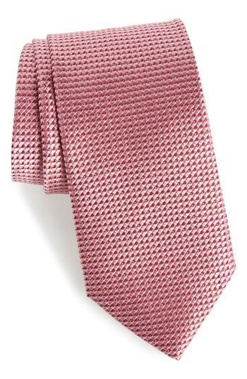 Men's Nordstrom Men's Shop Hader Micro Silk Tie, Size - Pink