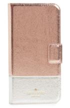 Kate Spade New York Metallic Leather Iphone 7 & 7 Folio - Pink