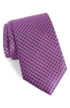 Men's Nordstrom Men's Shop Nathan Check Silk Tie, Size X-long - Purple