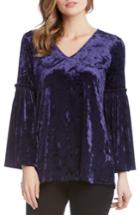 Women's Karen Kane Bell Sleeve Velvet Top - Blue