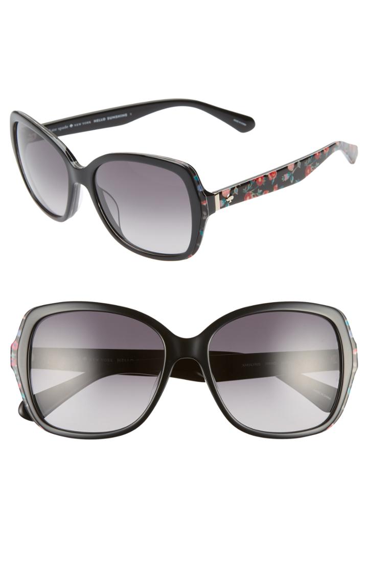 Women's Kate Spade New York Karalyns 56mm Gradient Butterfly Sunglasses - Black/ Gold