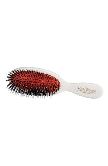 Mason Pearson Pocket Mixture Nylon & Boar Bristle Brush For Short Coarse To Normal Hair, Size - White