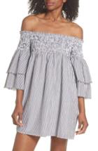 Women's Elan Bell Sleeve Smocked Cover-up Dress - Grey