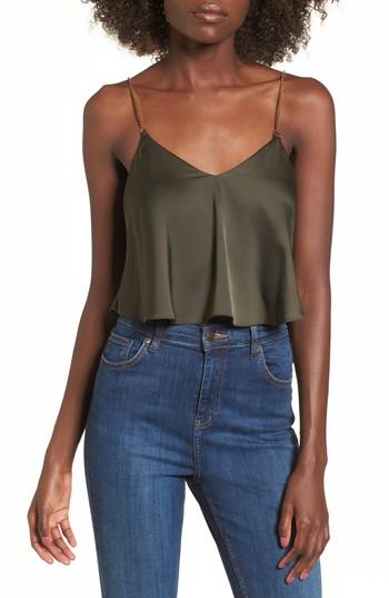 Women's Topshop Chain Strap Camisole Top Us (fits Like 0-2) - Green