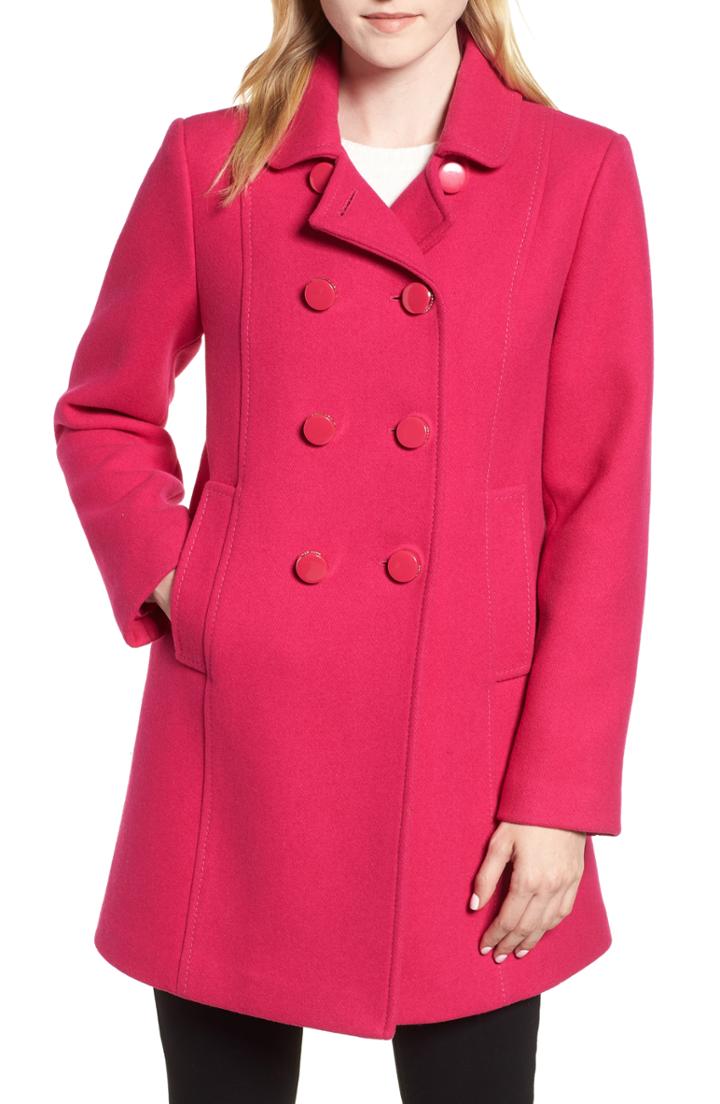 Women's Kate Spade New York Double Breasted Twill Coat