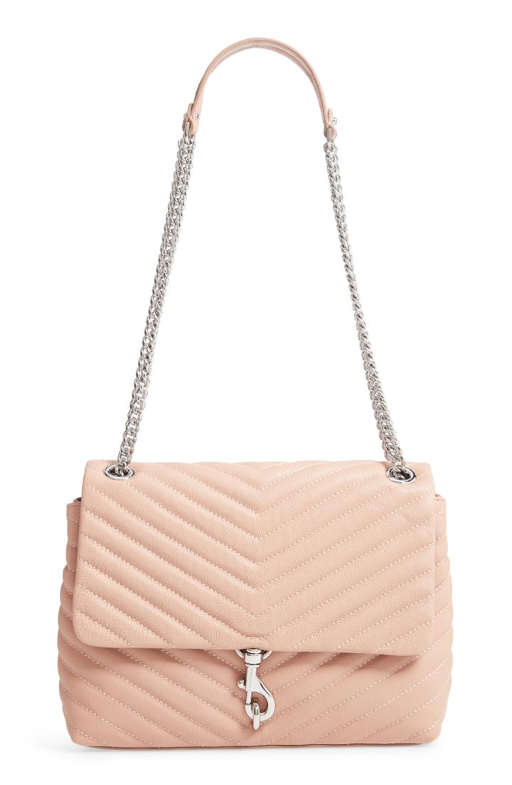 Rebecca Minkoff Edie Flap Quilted Leather Shoulder Bag - Beige