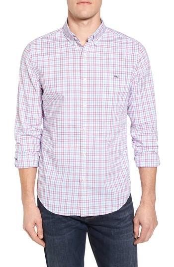Men's Vineyard Vines Kennard Tucker Slim Fit Plaid Sport Shirt - Coral