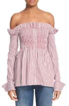 Women's Victoria, Victoria Beckham Off The Shoulder Smocked Shirt