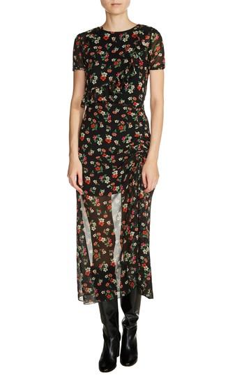 Women's Maje Rancho Floral Chiffon Dress - Black